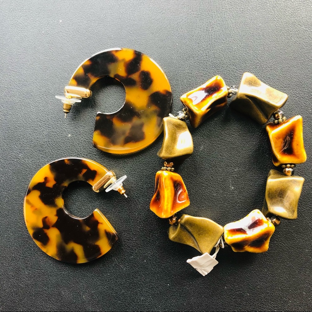 Tiger eye bracelet & earrings